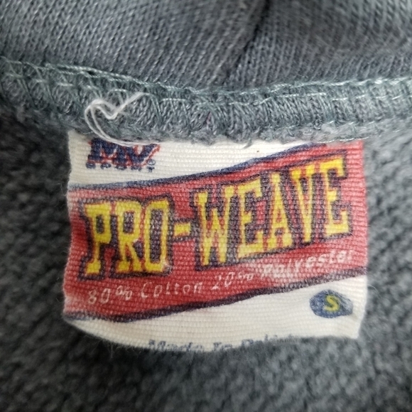 Merrimack College Hoodie Sweatshirt Vintage MV Pro Weave Mens Small Gray Graphic - Picture 2 of 9